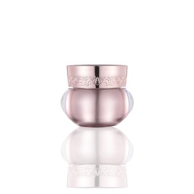 China Recyclable Pink Empty Stock Beauty Cosmetic Packaging Materials Jar 50g Cream 50ml Face Cream Acrylic Bottle for sale