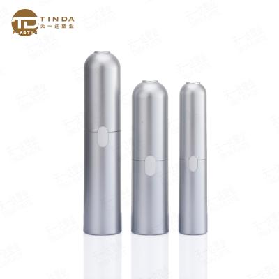 China Cosmetic Cylinder Empty Plastic AS Cream Bottle 5ml 10ml 15ml Airless Pump Bottle Silver Serum Bottles For Skin Care Packaging for sale