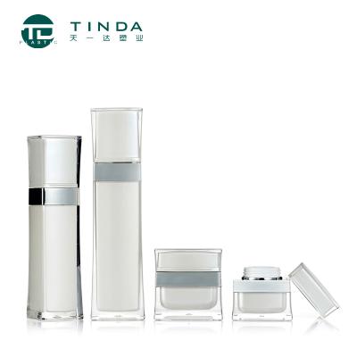 China TYD-03A021 Personal Care Body Lotion Empty Square Acrylic Bottles With Pump for sale