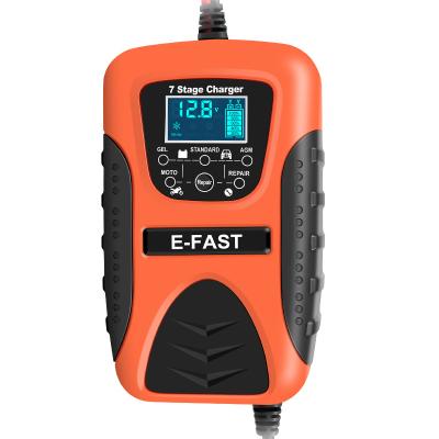 China High Quality Motorcycle Car E-FAST 7 Step Pulse Repair Battery Charger Motorcycle Car Battery Charger 12V 7A Lead Acid Battery Charger for sale