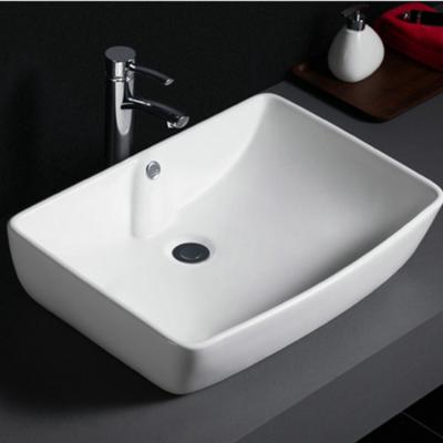 China 577 China Supplier Easy Clean White Basin Faucet Gloss Basin Mixer Porcelain Wash Basins For Restaurant for sale