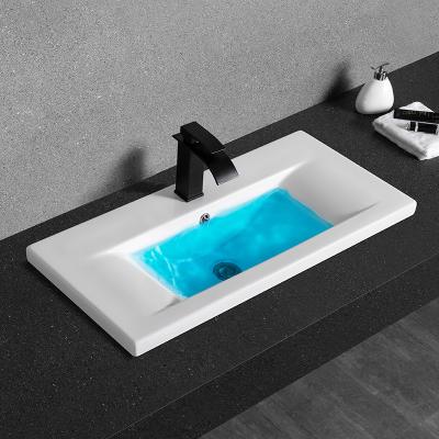 China CB35-800 Style Easy Clean European High Grade Porcelain Glazed Bathroom Cabinet Basin For Hotel for sale