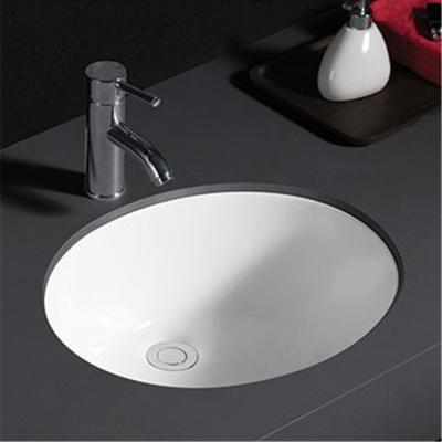 China Custom White Oval Ceramic Undermount Vessel Sink Chandelier Shape Bathroom Sink Logo UC510 Ceramic Sink Easy Clean Clean for sale