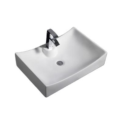 China Easy Clean 585 Western Style White Glaze Hotel Used Face Hand Wash Ceramic Vessel Basins for sale