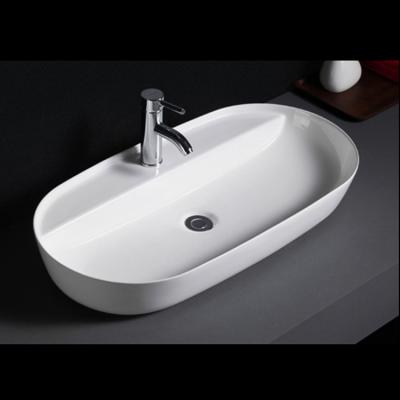 China Easy Clean European Style 635 Oblong Table Mounted Ceramic Wash Basin Bathroom Sinks for sale