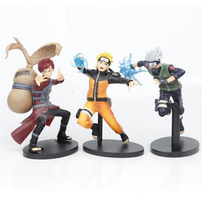 China Cartoon Toy Anime Figures Uzumaki Hatake Kakashi Gaara Battle Form Action Numbers Color Box Packing for sale