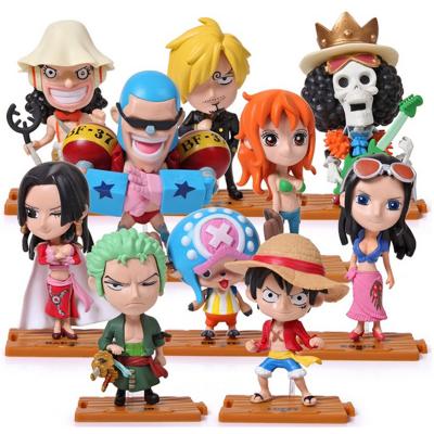 China Cartoon Toy Mini Figure Set Anime Action Number Monkey D. Luffy Roronoa Zoro One Piece Action Number 10pcs/set Sold As A Set for sale