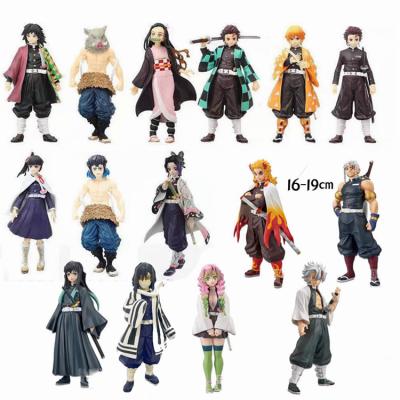 China Cartoon Model Toy High quality22 Demon Slayer Kimetsu No Yaiba Anime Action Figures Toy Pvc Cartoon Figures for sale