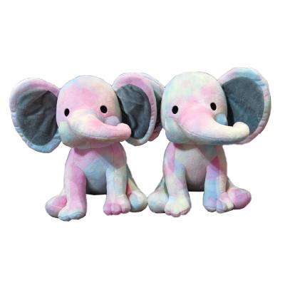 China Custom Big Ears Elephant Plush Toys 25cm Stuffed Animal Bedtime Colorful Elephant Plush Toys For Kids Gifts for sale