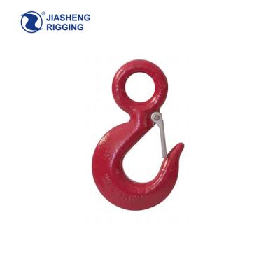 China General Industry Drop Forged Painted Eye Hook USA Type 320C 320A Eye Crane Lifting Hook With Safety Latch for sale