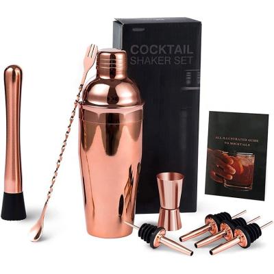 China Best Viable Gift 8 PCS Sets 750ml Cocktail Shaker Machine Set Gun Black Cocktail Shakers Stainless Steel for sale