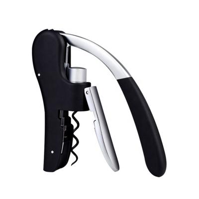 China Viable Touch Handle With Design Lever Principle Lever Wine Corkscrew Wine Leather Bottle Opener for sale