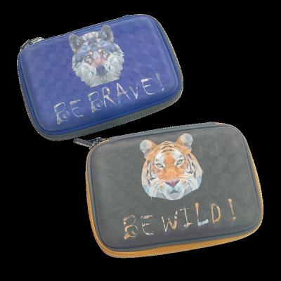 China ATTRACTIVE EVA 3D PENCIL CASE HARD-TOP PENCIL CASE WOLF TIGER DESIGN for sale