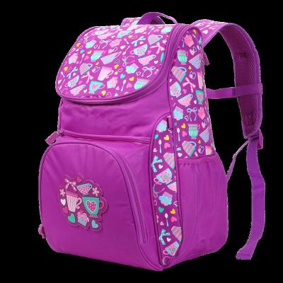 China Polyester KIDS BACKPACK, SCHOOL BAG, ATTRACTIVE PURPLE TEA TIME DESIGN for sale