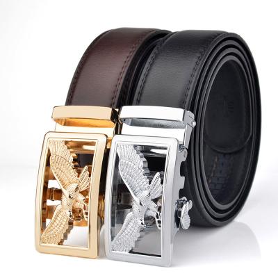 China Men's Split Leather Belts Fashion Eagle Automatic Buckle Men Genuine Leather Belts for sale