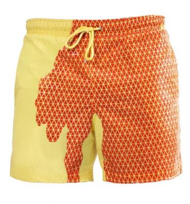 China Plus Size Men's Beach Color-changing Pants With Water Discoloration Shorts Summer Swim Trunk Heat Sensitive Shorts for sale