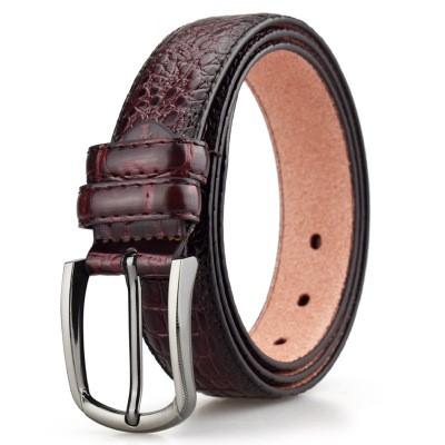 China Mens Full Grain Leather Belt Factory Custom Stable Performance Ostrich Skin Mens Full Grain Leather Belt for sale