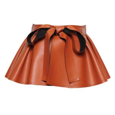 China Women's PU Belts Women's Peplum Corset Corset Skirt Pu Leather Trim Wide Leg Belts for sale