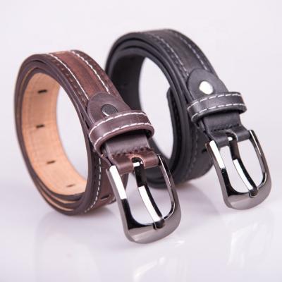 China School& Custom Logo Children Teenager Boy High Quality Leather Dress Belt PU School Dress Belt With Alloy Pin Buckle for sale