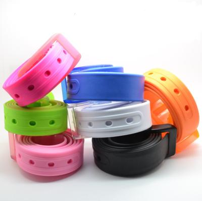 China 2014 ALLOY Fashion Silicone Rubber Jelly Vinyl Plastic Suit Casual Buckle Adjustable Belts 15colors for sale