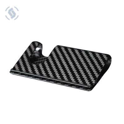 China Custom Glossy Mens Carbon Fiber Business Cards Case Clip Wallet Abrasion-Resistant for sale