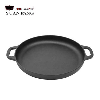 China General Use For Gas And Induction Cooker 12 Inch Round Pre Seasoned Cast Iron Pizza Pan for sale