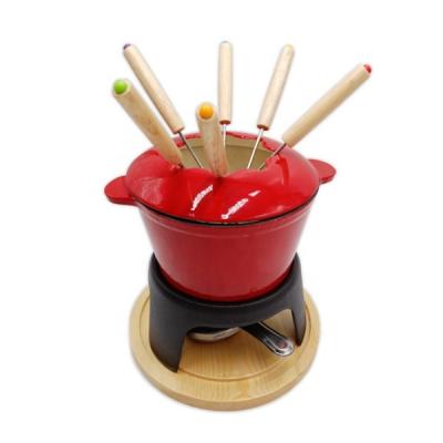 China Viable HOT SELLING Cast Iron Set Meat Fondue Sets for sale