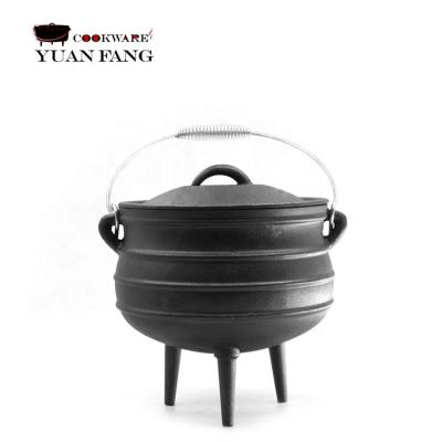 China Large South Africa Potjie Cauldron Sufficient Cast Iron Pot Black for sale