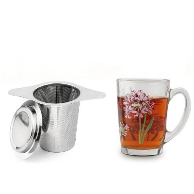 China Sustainable Double Handle Tea Infuser Mesh Filter Strainer for sale