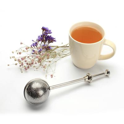 China Viable Fine Mesh Gold Tea Ball Stainless Steel Tea Infuser Strainer For Loose Leaf Teas for sale