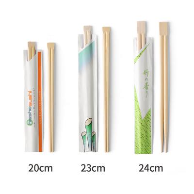 China Makers Logo Printed Prices Japanese Ramen Custom Disposable Sushi Twins Bamboo Chopsticks With Custom Sleeve for sale