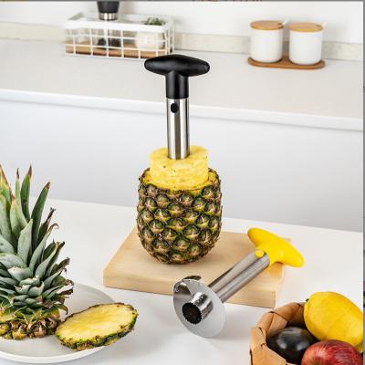 China 2022 Viable Kitchen Instruments Professional Easy Core Removal Stainless Steel Pineapple Peeler Hollow Pineapple Punch And Slicer Cutter for sale