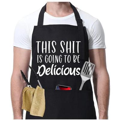 中国 Chef Aprons Man Women Black White Black Cotton Polyester Restaurant Funny AZO FREE Kitchen 販売のため