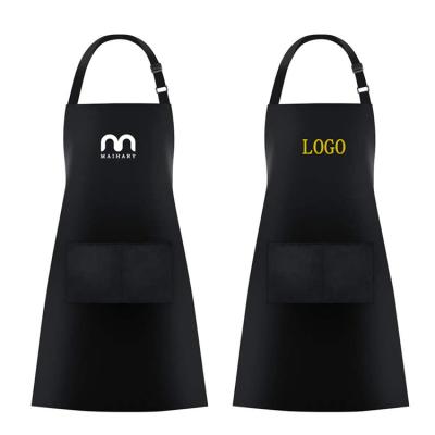 China Custom Polyester Polyester Barber Shop Logo Printing Waist Adjustable Pockets Adjustable Apron for sale