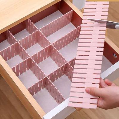 China 4pcs/lot Bathroom Drawer Storage Divider Free Combination Can Be Wrought Plastic Drawer Cabinet Divider for sale