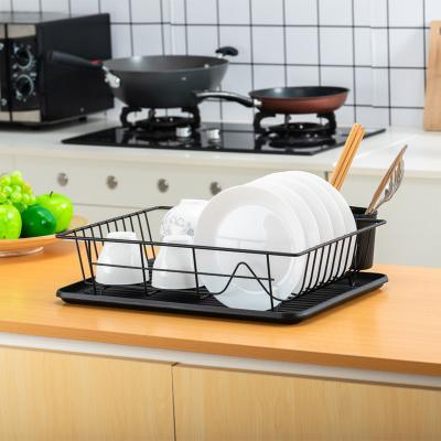 China Hot Sale Modern Kitchen Drying Rack Stainless Steel Dish Drainer Rack Plastic Dustproof Dish Racks for sale