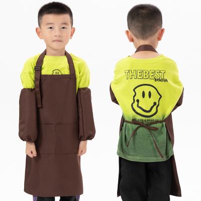 China Factory direct sale custom SANITARY wholesale logo kids for kitchen paint waterproof polyester black bib adjustable shirt aprons for sale