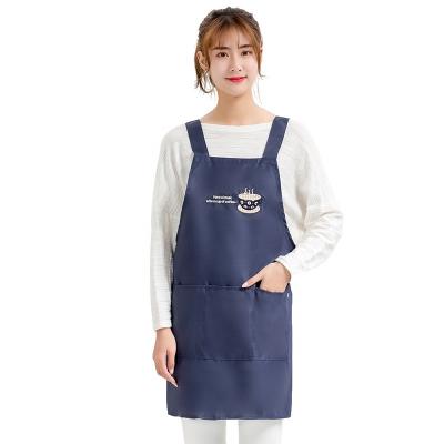 China SANITARY Chef Cooking Waterproof Custom Logo Bartender Beauty Milk Tea Shop Wear Work Mode Cute Oil Proof Kitchen Apron for sale