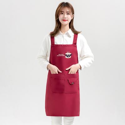 China Double Chef's Oil Apron Custom Waterproof SANITARY Cooking Kitchen Fashion Logo Barista Beauty Salon Milk for sale