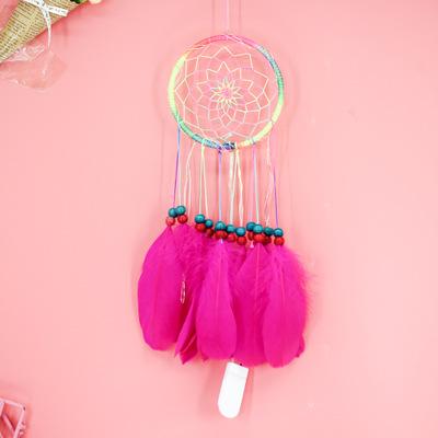 China Pink Dream Catcher Handwork Birthday Gift India Catcher Wall Hanging Home Decoration Dream Catcher for sale