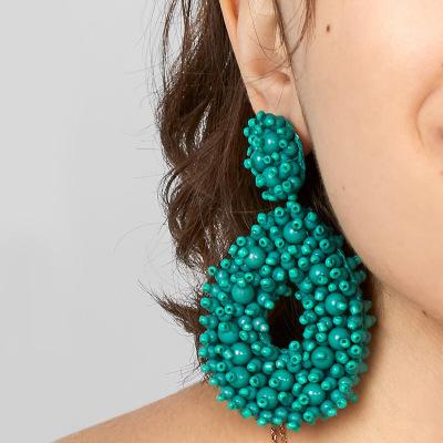 China New Earrings Bohemia Jewelry Women 2019 Colorful Green Beaded Earrings Boho Luxury Beaded Tassel Earrings for sale