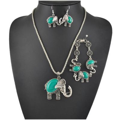 China Accessories Thailand handcrafted elephant necklace bracelet earrings jewelry set wholesale for sale