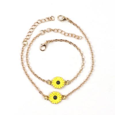 China 2020 FASHIONABLE New Arrival Gold Plating Daisy Flower Anklet Ankle Foot Jewelry Chain for sale