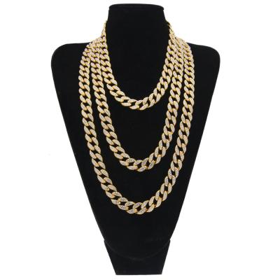 China High Quality Jewelry Full Diamond Euramerican Cuban Necklace Men A Variety Of Sizes18inch 20inch 24inch 30inch for sale