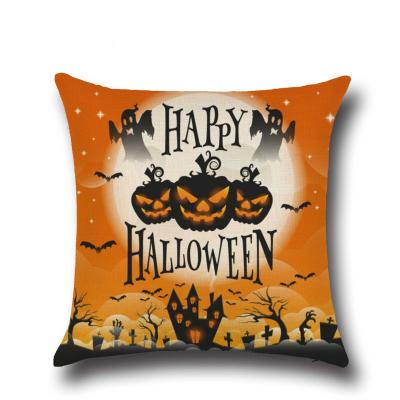 China Best Sustainable Selling Digitally Printed Ghost Pumpkin Throw Halloween Pillow Case for sale