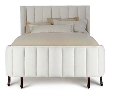 China french upholstered linen velvet fabric wooden frame reproduction classic design wholesale bed beds headboard, wooden bed for sale