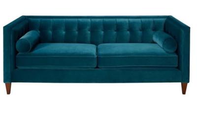 China Velvet sofa set sofas fabric manufacturer blue velvet sofa simple design sofa 321 for sale