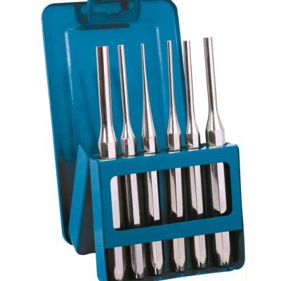 China Cr40 Wholesale 6pcs Steel Steel Octagonal Grip Cylindrical Punch Set with Metal Case Package for sale