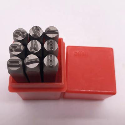 China Stamp on Metal/Paper/Wood 9 Piece 3/16 Number Stamp Set (5mm) Punch Perfect for Printing Metal, Plastic, Wood, Leather (0-9) for sale