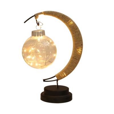 China Eco - Friendly Rattan Ball Led Moon Globe Modeling Lamp Mini Night Lamp for sale